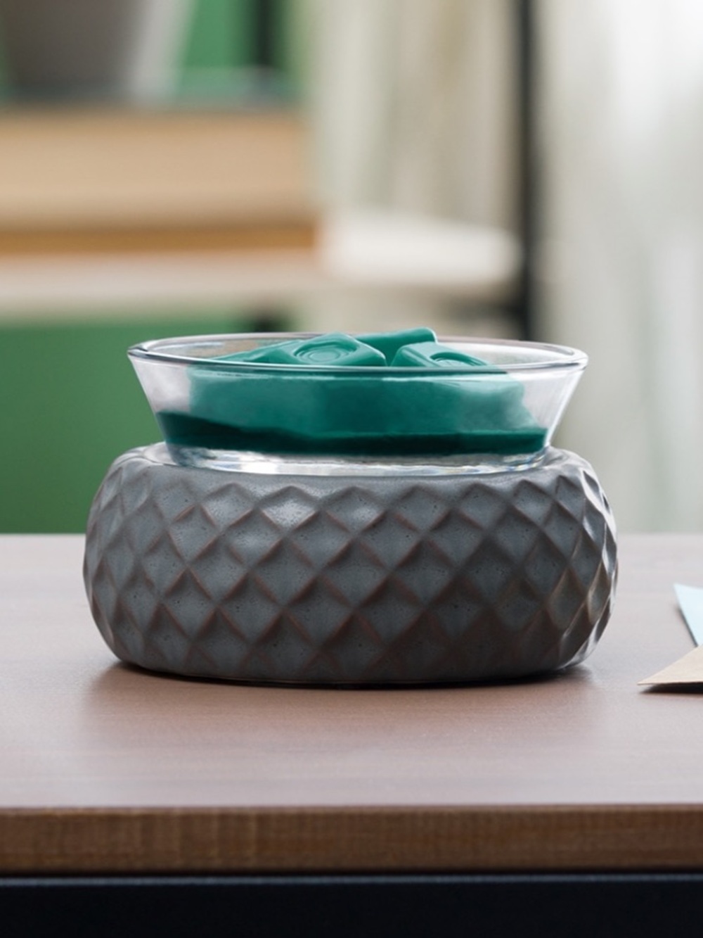 Scentsy Simply slate warmer with Apple  Spice Season Wax Bar -